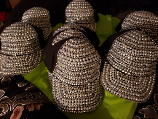 Pearls & Diamond Studded Caps