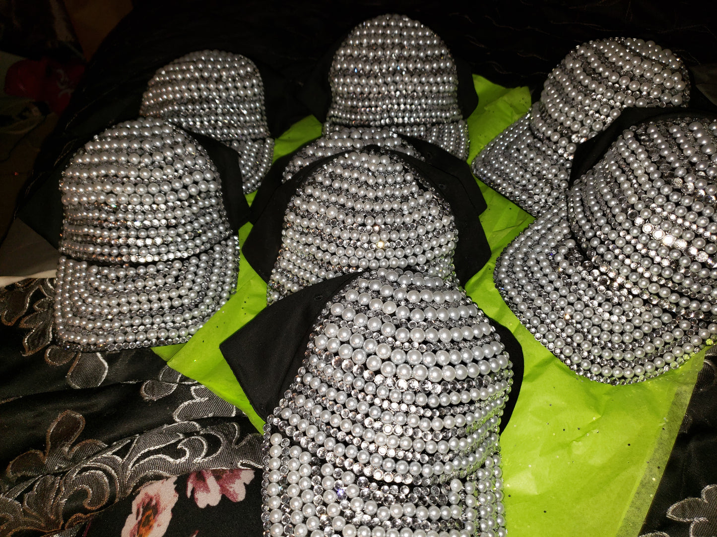 Pearls & Diamond Studded Caps