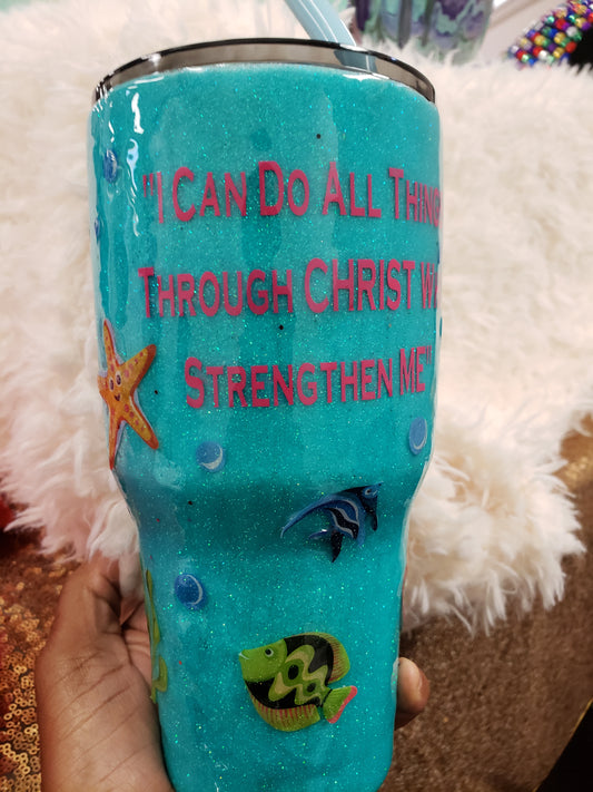 Stainless Steel Tumber "I Can Do All Things Through Christ that Strengthen Me"