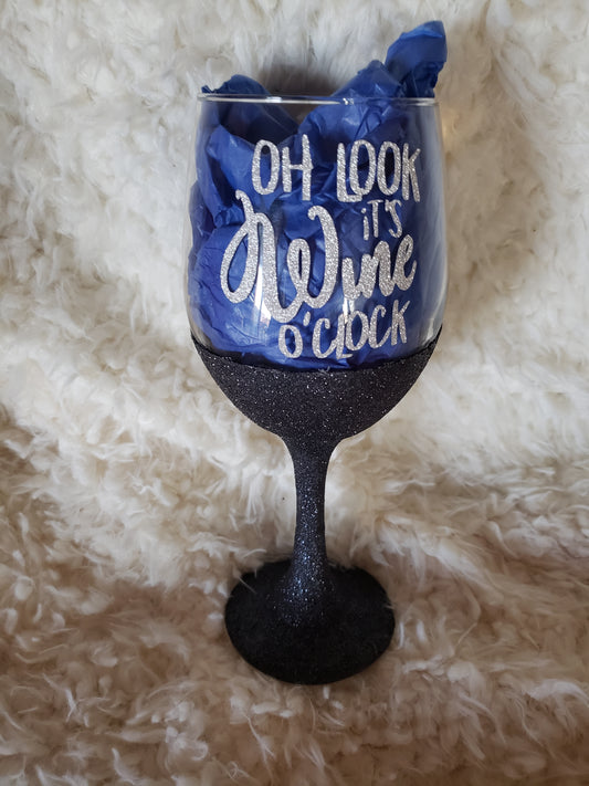 20 oz. Personalized Glitter Wine "Oh Look Its Wine O'Clock"