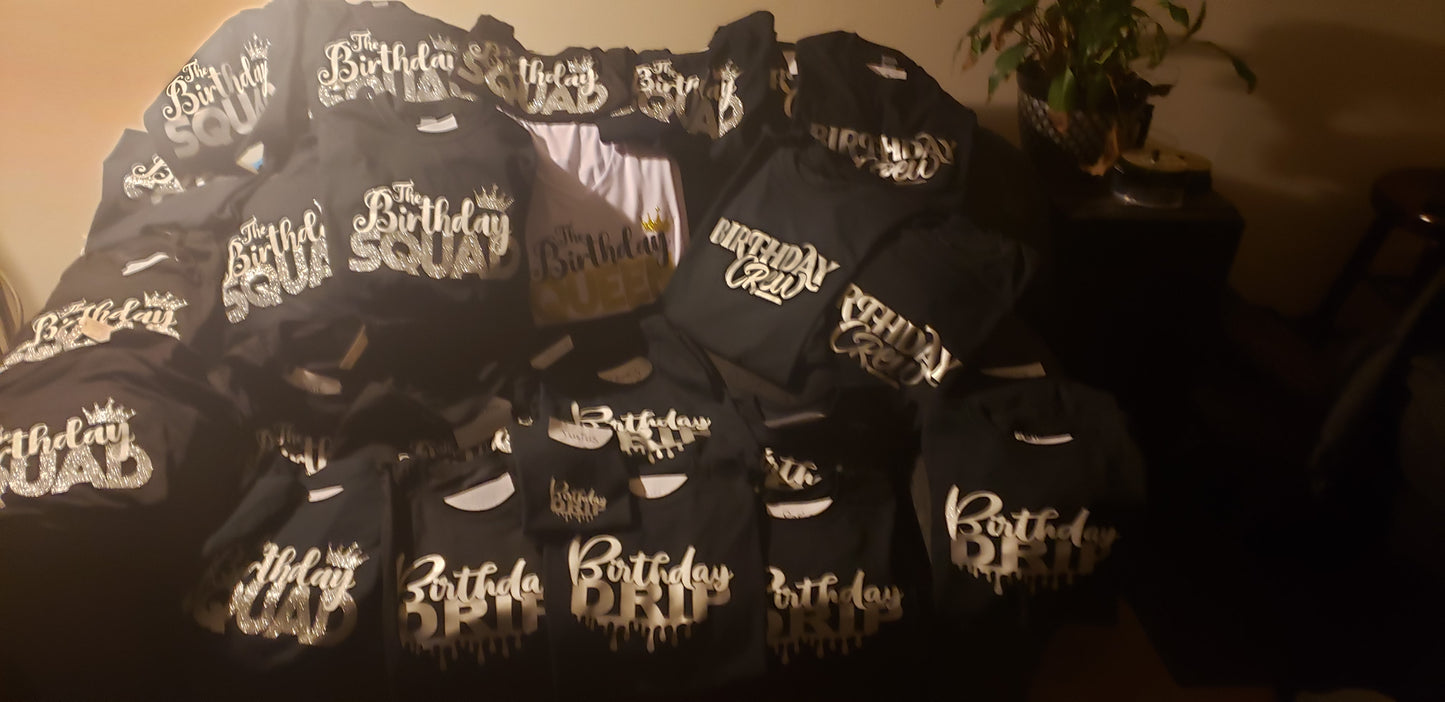 Birthday Squad & Queen T-Shirts