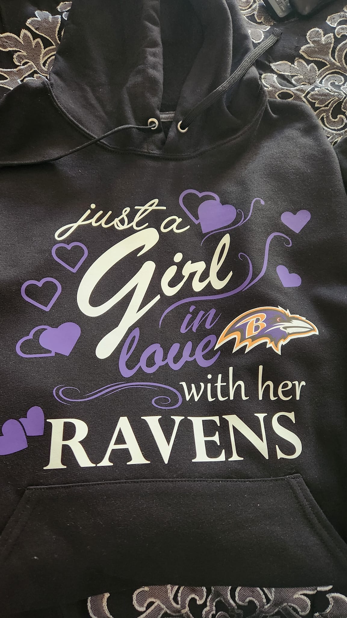 Ravens Hoodie - Black "Just a Girl"