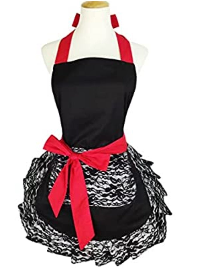 Flirty Lace Apron with Pocket