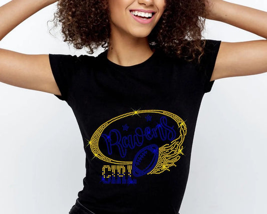 Rhinestone Ravens Football T-Shirt