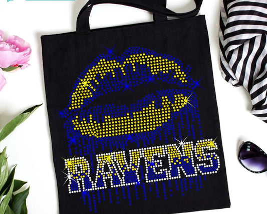 Ravens Rhinestone Lip T-shirts