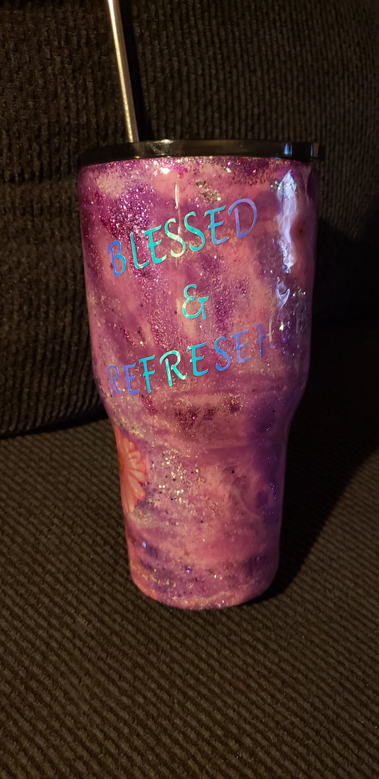 Tumbler "Blessed & Refreshed" 30 oz.
