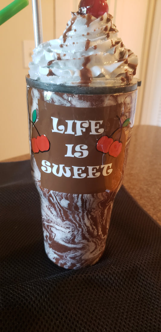 30oz Stainless Steel "Hot Fudge Ice Cream Sundae"